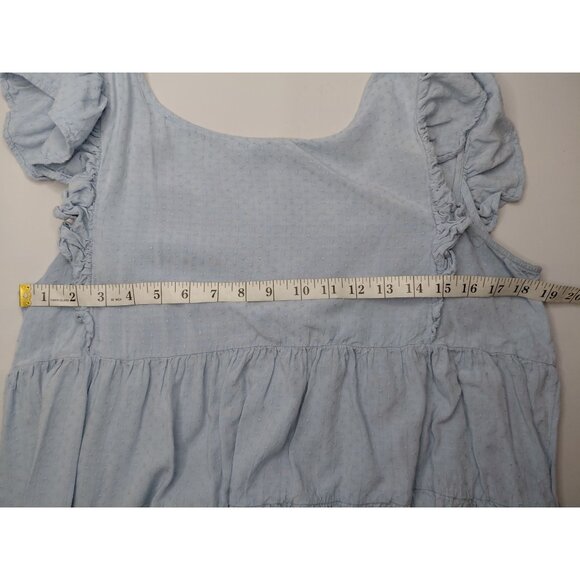 Kori America Light Blue Ruffled Sleeveless Tiered Dress M - Picture 8 of 9